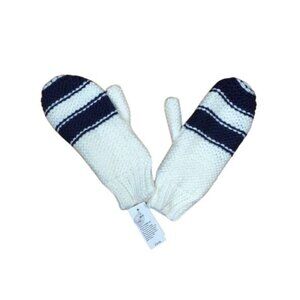 Crazy8 Kids Knitted Mittens Navy Blue White Winter Gloves Size 4-6